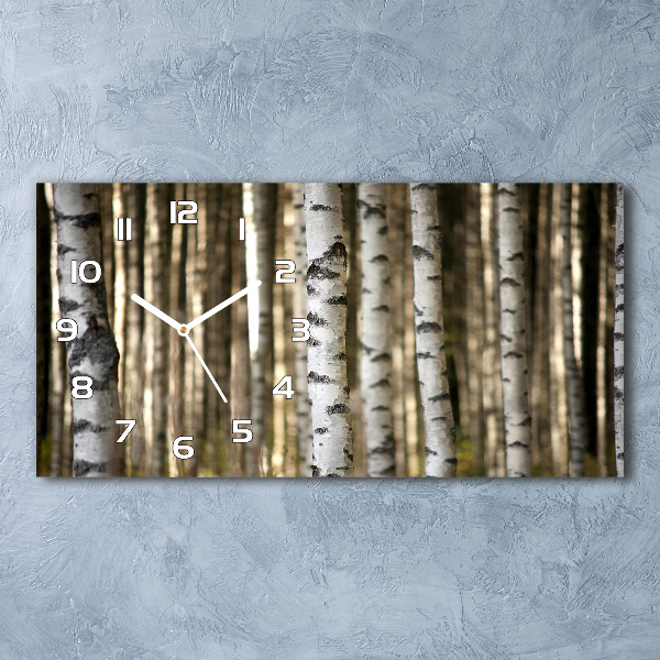 Horloge horizontale en verre Bouleaux