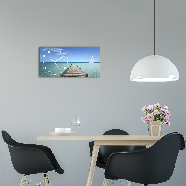 Horloge horizontale Jetée en bois lac