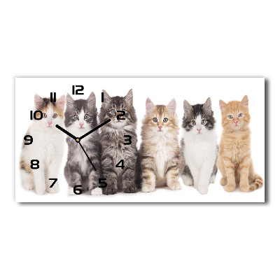 Horloge rectangulaire horizontale Six chats
