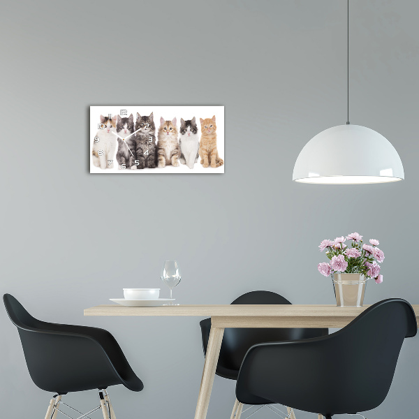 Horloge rectangulaire horizontale Six chats