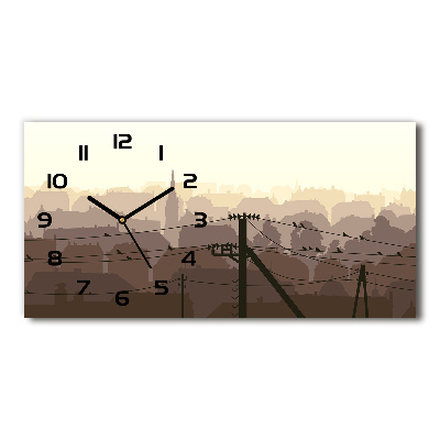 Horloge murale horizontale Skyline de la ville