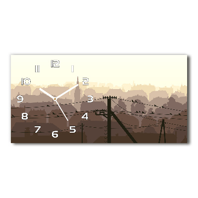 Horloge murale horizontale Skyline de la ville