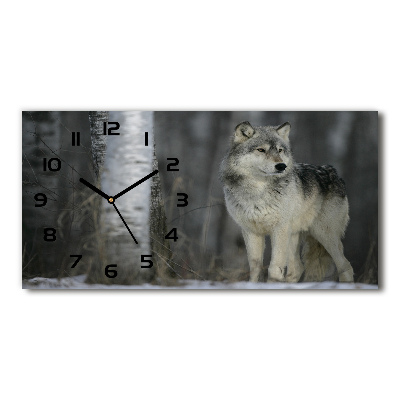Horloge horizontale Loup gris