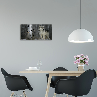 Horloge horizontale Loup gris