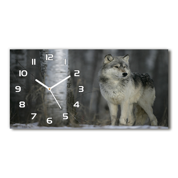 Horloge horizontale Loup gris