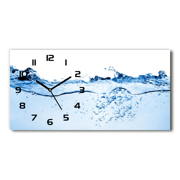 Horloge horizontale en verre Eau