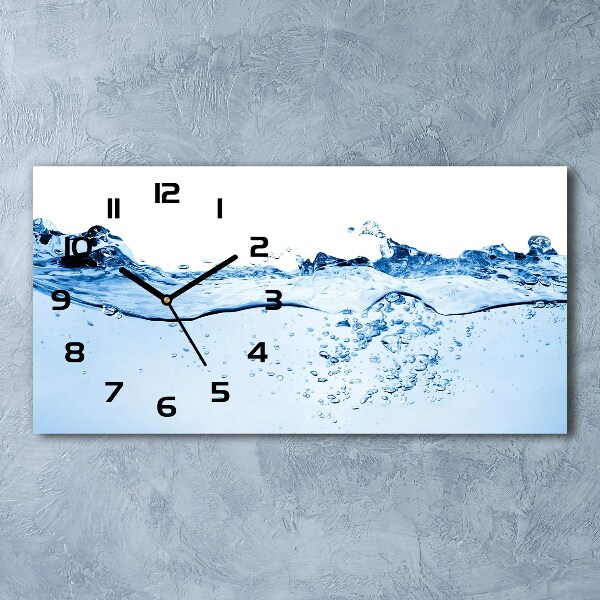 Horloge horizontale en verre Eau