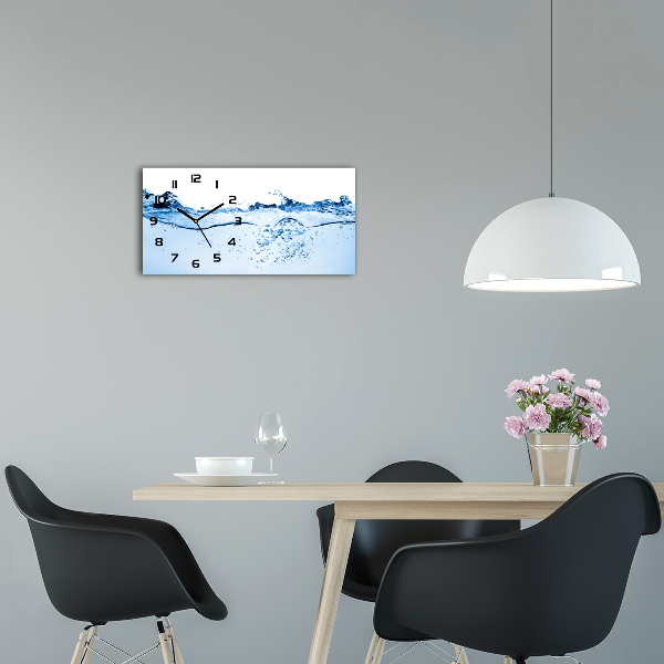 Horloge horizontale en verre Eau