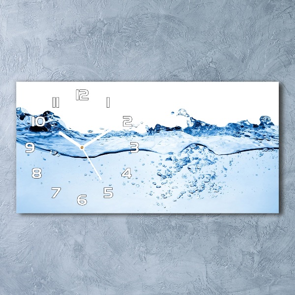 Horloge horizontale en verre Eau