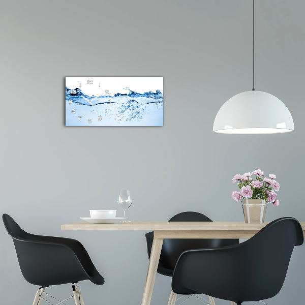 Horloge horizontale en verre Eau