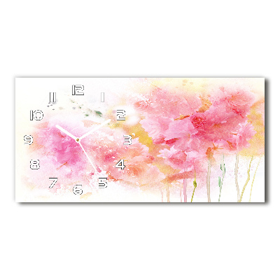 Horloge horizontale en verre Fleurs