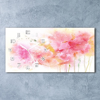 Horloge horizontale en verre Fleurs