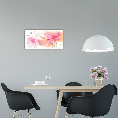 Horloge horizontale en verre Fleurs