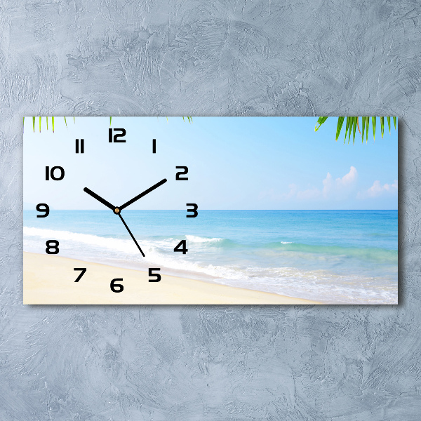 Horloge rectangulaire horizontale Plage exotique, océan