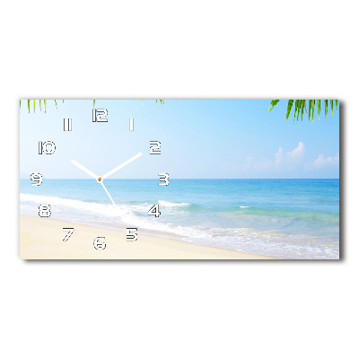 Horloge rectangulaire horizontale Plage exotique, océan