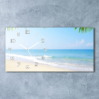 Horloge rectangulaire horizontale Plage exotique, océan