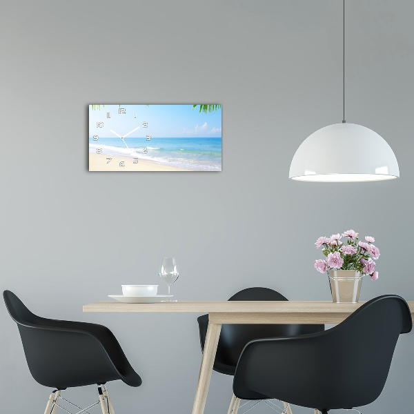 Horloge rectangulaire horizontale Plage exotique, océan