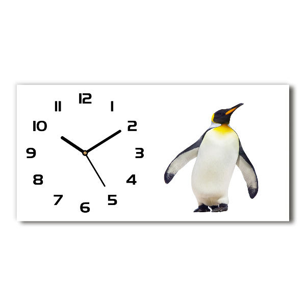 Horloge horizontale en verre Pingouin