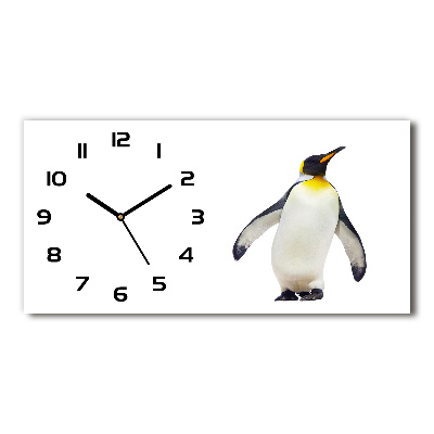 Horloge horizontale en verre Pingouin