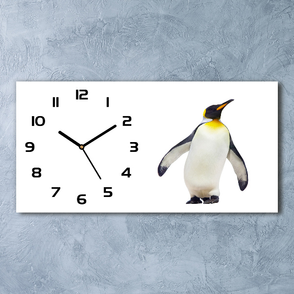 Horloge horizontale en verre Pingouin