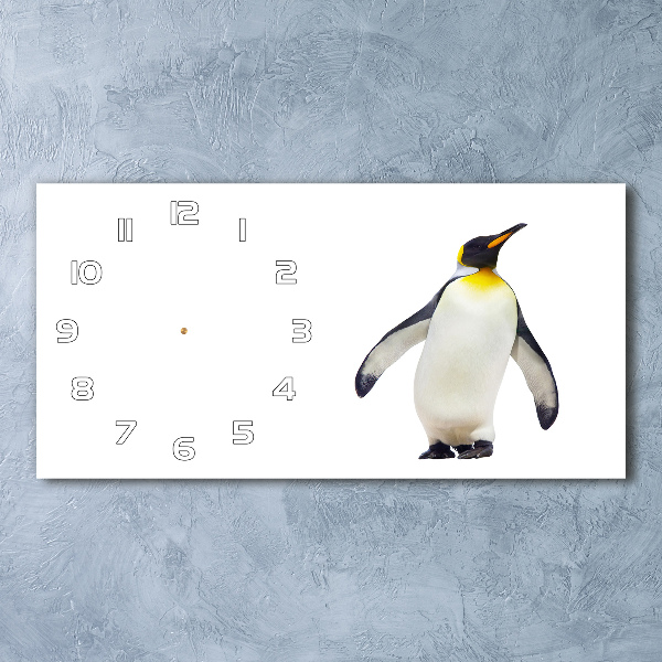 Horloge horizontale en verre Pingouin