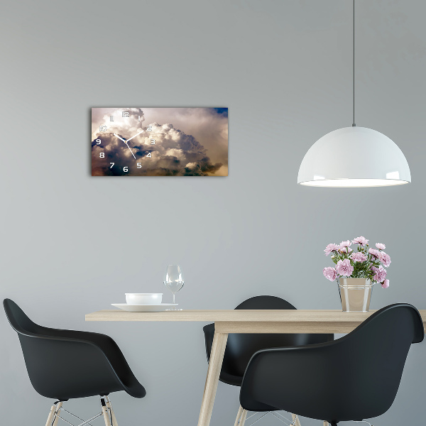 Horloge murale horizontale Nuages dans le ciel