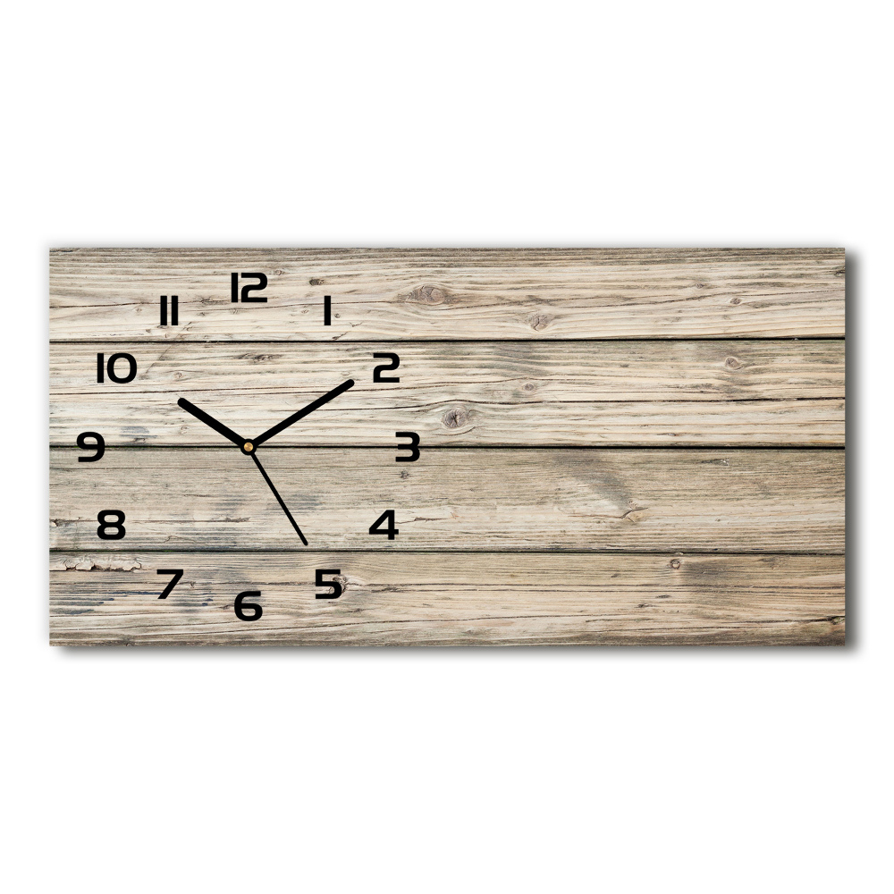 Horloge rectangulaire horizontale Fond en bois