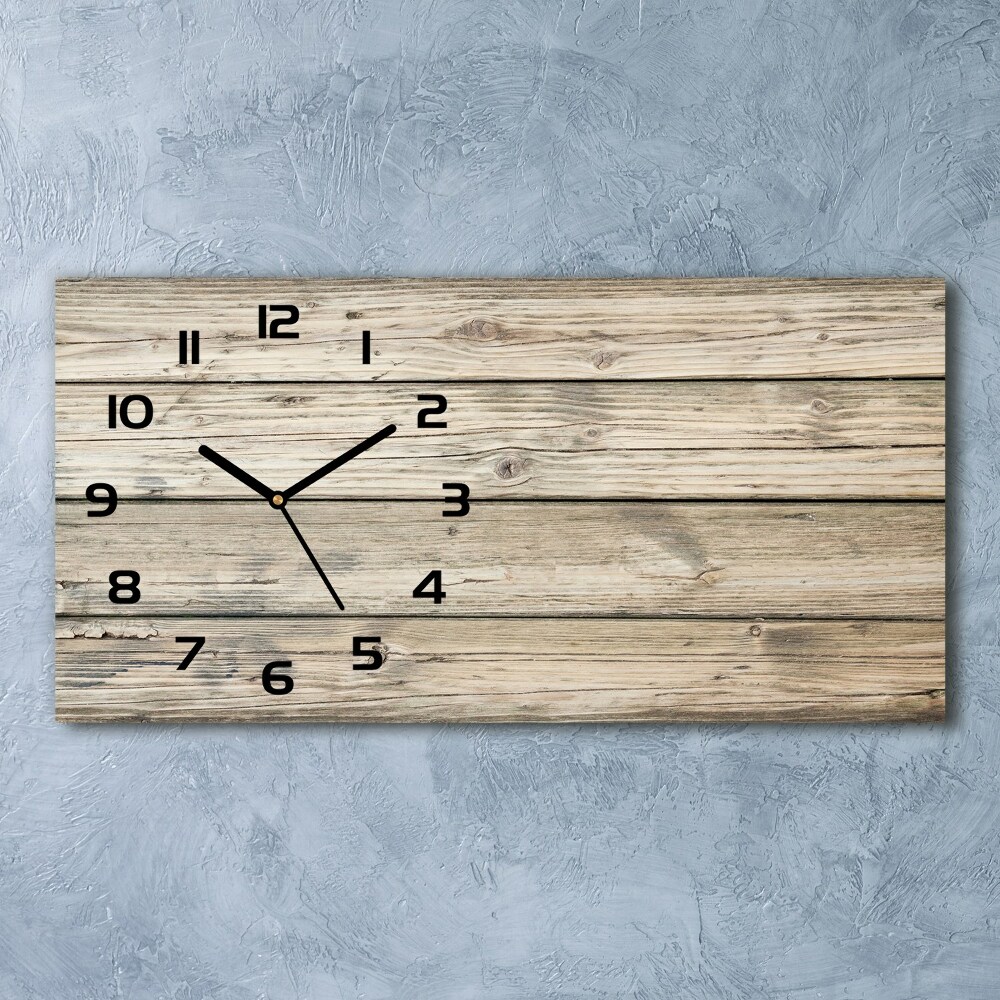 Horloge rectangulaire horizontale Fond en bois