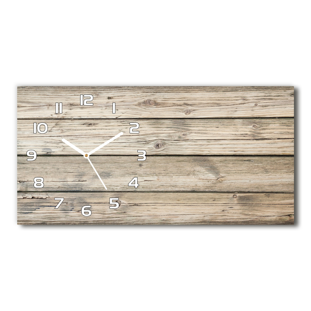 Horloge rectangulaire horizontale Fond en bois