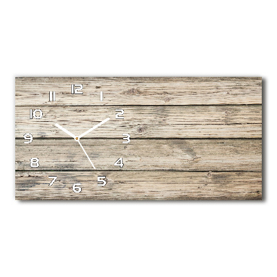 Horloge rectangulaire horizontale Fond en bois