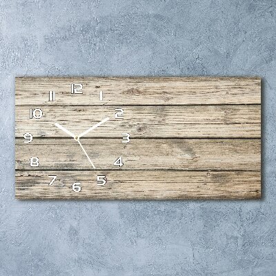 Horloge rectangulaire horizontale Fond en bois