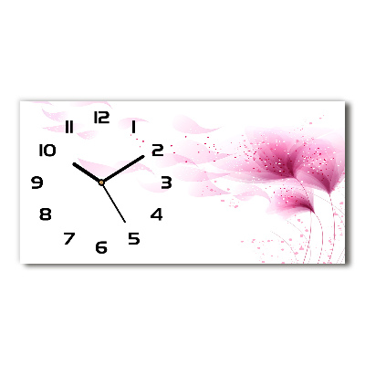 Horloge horizontale Fleur rose
