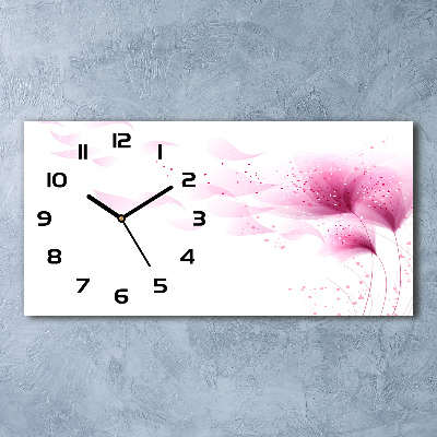 Horloge horizontale Fleur rose