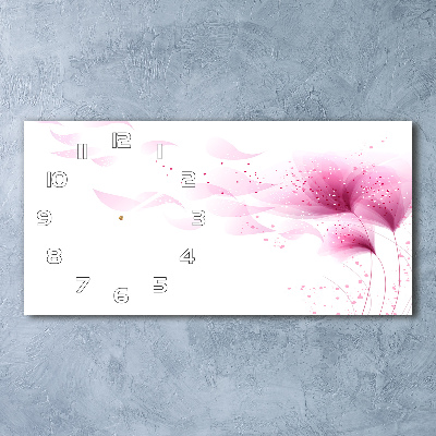Horloge horizontale Fleur rose