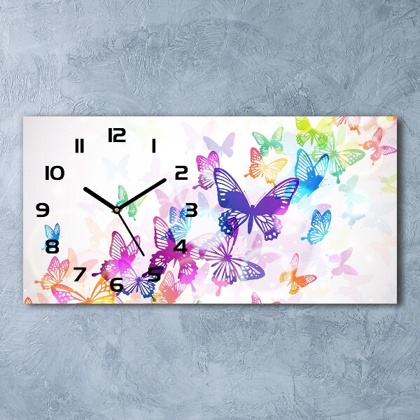 Horloge horizontale Papillons colorés