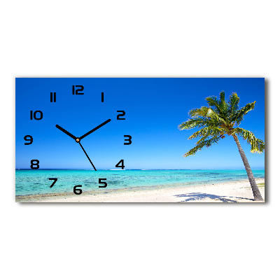Horloge murale horizontale Plage tropicale océan