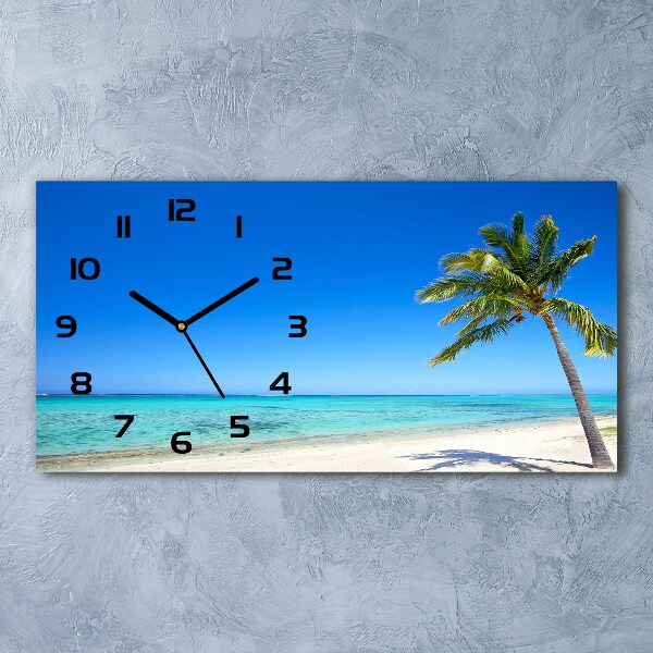 Horloge murale horizontale Plage tropicale océan
