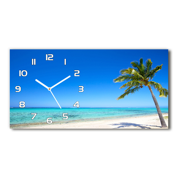 Horloge murale horizontale Plage tropicale océan