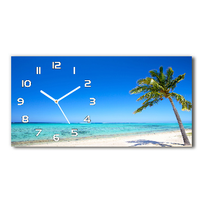 Horloge murale horizontale Plage tropicale océan