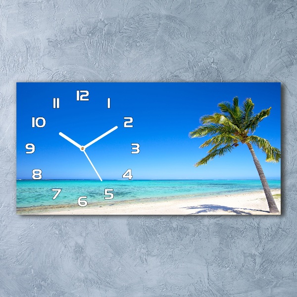 Horloge murale horizontale Plage tropicale océan
