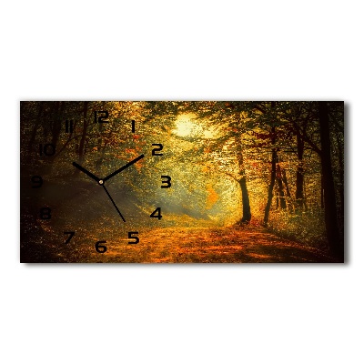 Horloge horizontale en verre Forêt en automne
