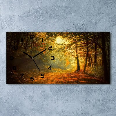 Horloge horizontale en verre Forêt en automne