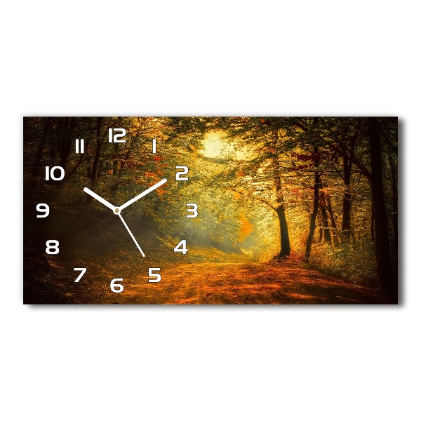 Horloge horizontale en verre Forêt en automne