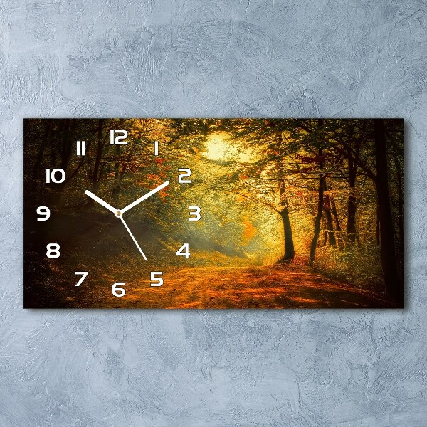 Horloge horizontale en verre Forêt en automne
