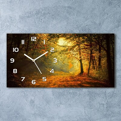 Horloge horizontale en verre Forêt en automne