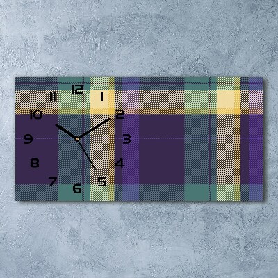 Horloge murale horizontale Texture en damier