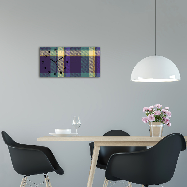 Horloge murale horizontale Texture en damier