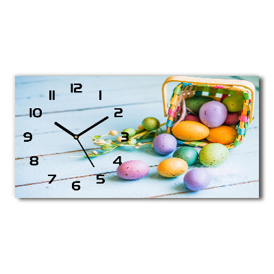 Horloge horizontale en verre Œufs de Pâques