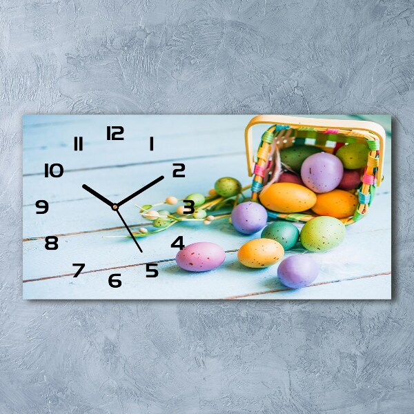Horloge horizontale en verre Œufs de Pâques