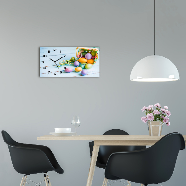 Horloge horizontale en verre Œufs de Pâques